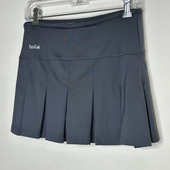 Bolle Jet Black Tennis Pickleball Pleated Skirt or Skort Built in Shorts S - Picture 2 of 9